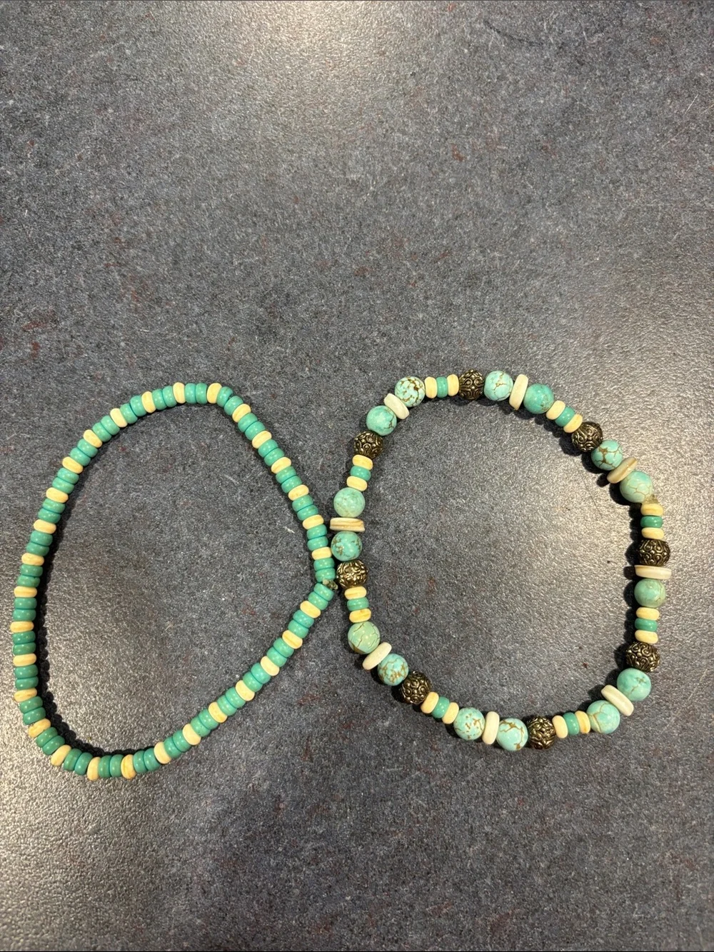 Turquoise Beaded Stretch Bracelet Set - 2 Pack